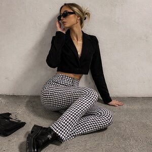 NWT Princess Polly jacket and pants. The City Cropped Blazer + gingham pants